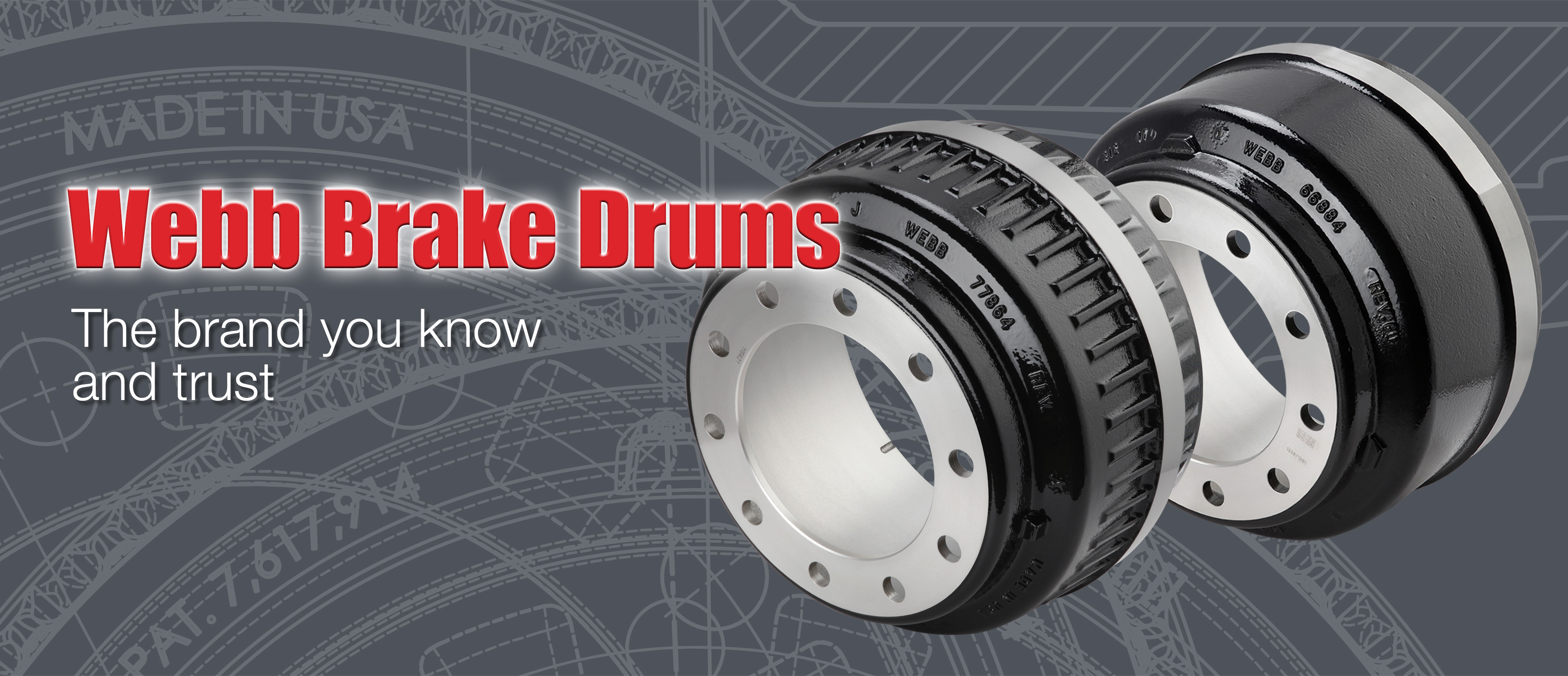 webb oem trailer brake drums